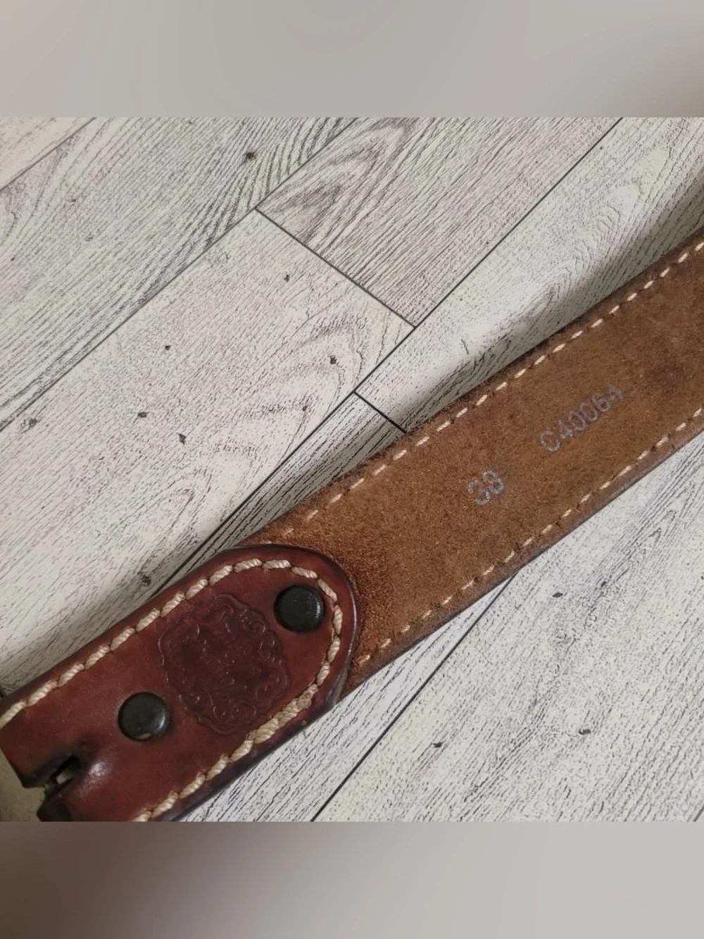 Men's Tony Lama Brown Leather Pork Producer Tooled  Western Cowboy Belt Size 38